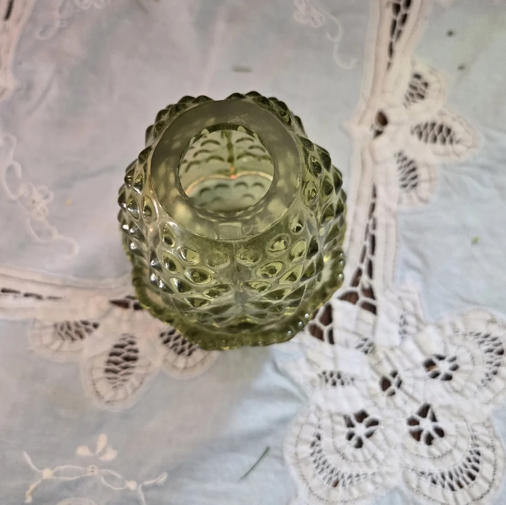 Vintage Green Fenton  Hobnail Fairy Lamp TIA - Picture 5 of 6